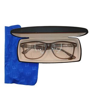 Enhance 4015 Men's Eyeglasses Frames Only Matt Grey 53-16-145 w/ Case & Cloth